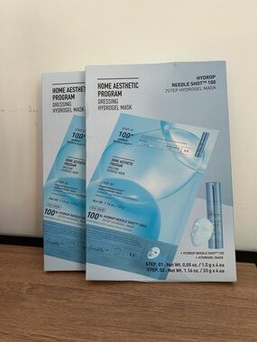 NWT set of 2 VT Cosmetics Hydrop Reedle Shot 100- 2 Step  Hydrogel Mask- 4 count